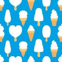 Ice cream seamless pattern blue repeat for any use vector illustration.