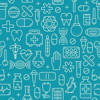 Medicine vector seamless pattern with medical equipment elements.