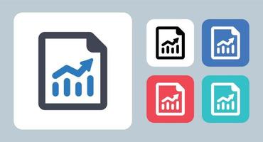 Business Report icon - vector illustration . Analysis, Analytics, Report, Graph, File, Document, Statistics, Chart, sales, growth, line, outline, flat, icons .