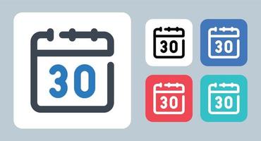 30 days icon - vector illustration . 30, days, Appointment, Calendar, Date, Month, Schedule, Thirty, Day, event, time, line, outline, flat, icons .