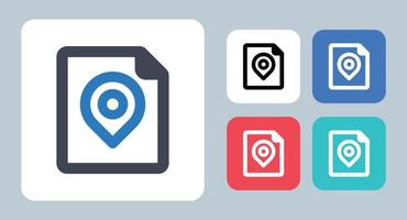 File Location icon - vector illustration . File, Document, Location, Map, Marker, Navigation, Pin, Address, paper, sheet, line, outline, flat, icons .