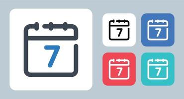 7 days icon - vector illustration . 7, days, Calendar, Daily, Event, Schedule, Time, Week, Weekly, Date, seven, line, outline, flat, icons .