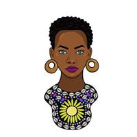 Portrait of an African princess. vector