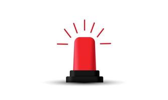 unique 3d emergency siren icon style warning isolated on vector