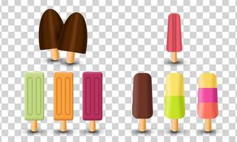 unique 3d set minimalist ice cream object design icon isolated on vector