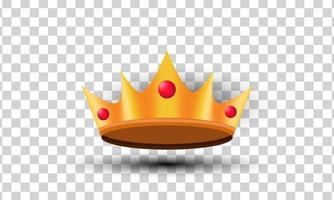 unique 3d style gold diamond crown realistic icon design isolated on vector