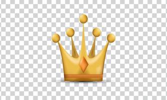unique 3d gold crown realistic icon design isolated on vector