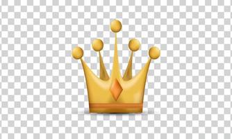 unique 3d gold crown realistic icon design isolated on vector