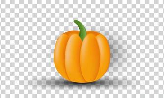 diseño de icono realista de calabaza naranja estilo 3d único aislado en vector