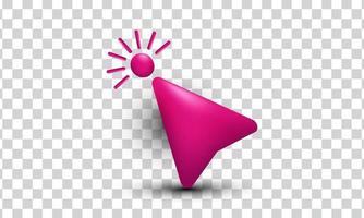 unique 3d red arrow pointer clicking design icon isolated on vector