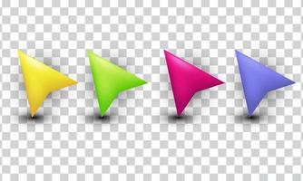 unique 3d arrow pointer clicking design icon isolated on vector