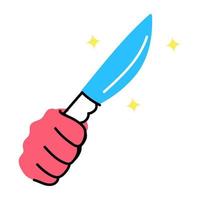 An icon of knife doodle design vector