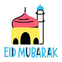 An eid icon denoting mosque vector