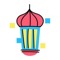 An eid lantern hand drawn vector