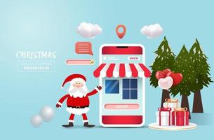 online shopping on mobile phone and website. concept holiday vector