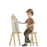 pintor 3d transparente png