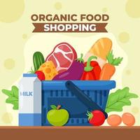 Organic Food Shopping Concept vector