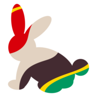 silhouette d'un lapin avec un motif abstrait png