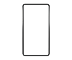 nouveau smartphone élégant avec maquette d'écran blanc sur l'écran rendu 3d rendu d'illustration pour la conception de flyer, bannière, affiche, etc. png