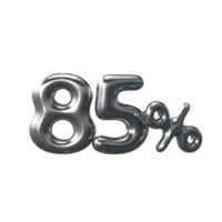 3d silver nummer 85 procent png