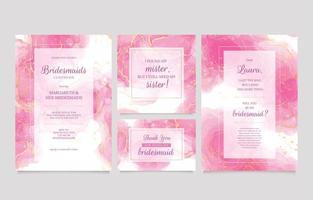 Be My Bridesmaid Cards Design Set vector