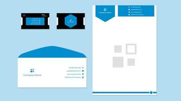 Corporate stationary design template, corporate business card letterhead and envelope template. vector