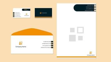 Corporate stationary design template, corporate business card letterhead and envelope template. vector