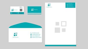 Corporate stationary design template, corporate business card letterhead and envelope template. vector