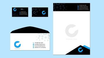 Corporate stationary design template, corporate business card letterhead and envelope template. vector