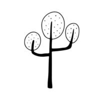 Ornamental Tree Silhouette in Doodle Style vector