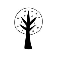 Ornamental Tree Silhouette in Doodle Style vector