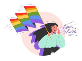 Hand drawn illustration of protest for lgbt rights vector