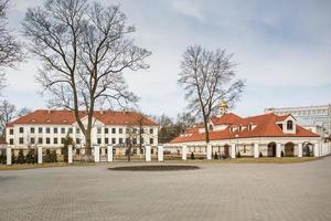 restored medieval castle in early spring photo