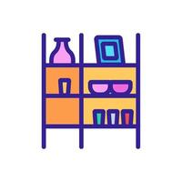 items shelf icon vector outline illustration