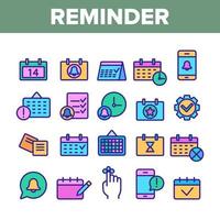 Collection Reminder Elements Vector Icons Set