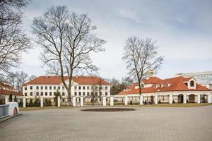 restored medieval castle in early spring photo