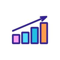 aumento en los indicadores de iconos vectoriales. ilustración de símbolo de contorno aislado vector