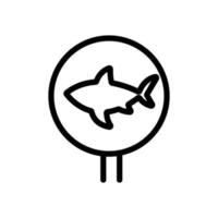 Shark icon vector. Isolated contour symbol illustration vector