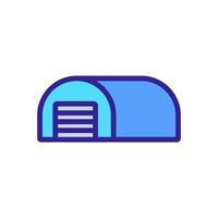 cylindrical hangar shed icon vector outline illustration