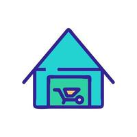 utility shed icon vector outline illustration