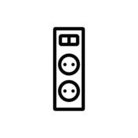 Electric socket connector icon vector. Isolated contour symbol illustration vector