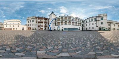 full seamless spherical panorama 360 by 180 angle view near the royal palace of the Grand Duchy of Lithuania in equirectangular projection, ready AR VR virtual reality content photo