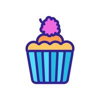 Raspberry cupcake icon vector. Isolated contour symbol illustration vector