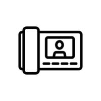 interphone with screen and phone icon vector outline illustration