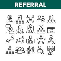 Referral Marketing Collection Icons Set Vector