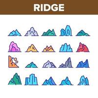 Ridge Different Form Collection Icons Set Vector