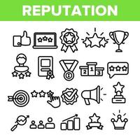 Reputation Linear Vector Thin Icons Symbol Set