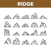 Ridge Different Form Collection Icons Set Vector