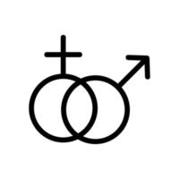 un vector de iconos de matrimonio multisexual. ilustración de símbolo de contorno aislado