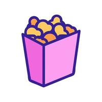 popcorn paper bag side view icon vector outline illustration